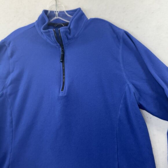 Lands End Womens Plus Size 1X 16W - 18W Blue 1/4 Zip Up Pullover Fleece Top - Picture 10 of 10